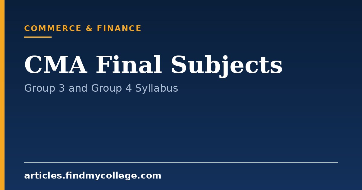 CMA Final Subjects: Paper-wise Syllabus and Exam Pattern