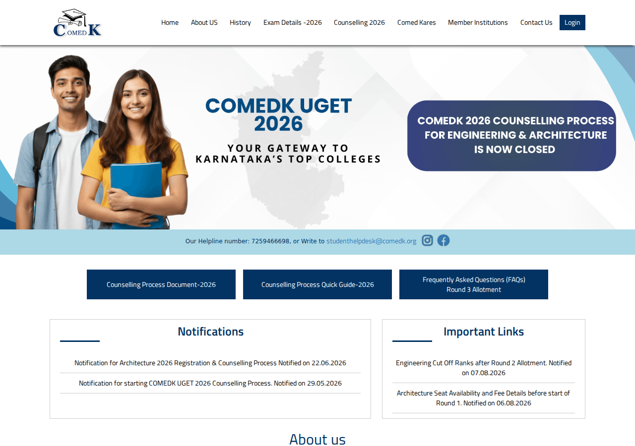 comedk.org homepage