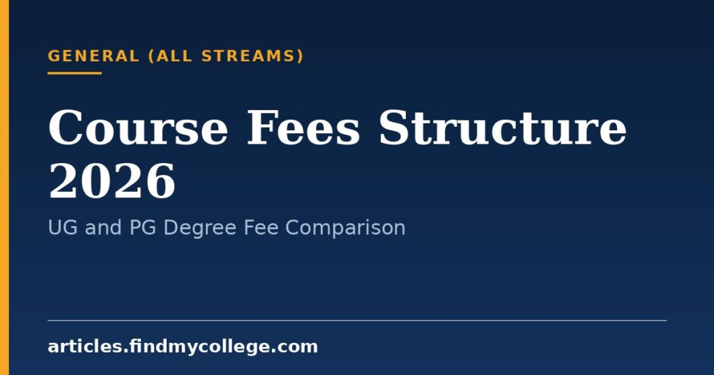 Course Fees Structure 2026: UG, PG Degree Fee Components and Cost