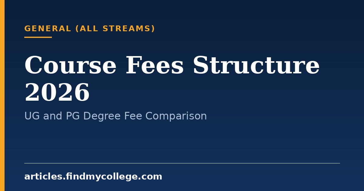 Course Fees Structure 2026: UG, PG Degree Fee Components and Cost