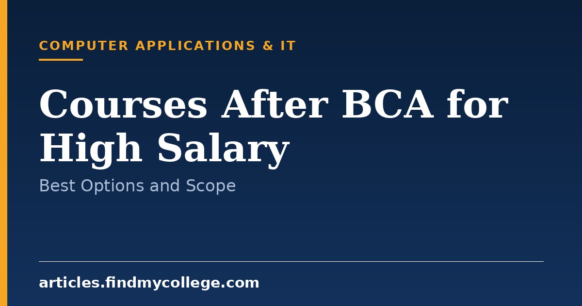 Best Courses After BCA for High Salary: Top Options and Careers