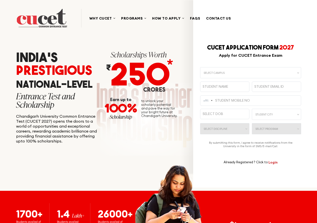 cucet.cuchd.in homepage