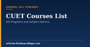 CUET Courses List: UG Programs and Subject Options