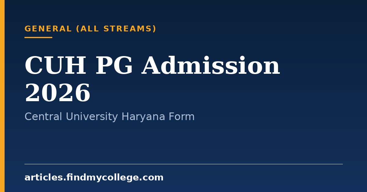 CUH PG Admission 2026: Application & CUET PG Cutoff