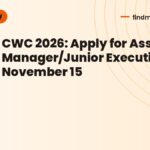 CWC 2026: Apply for Assistant Manager/Junior Executive by November 15