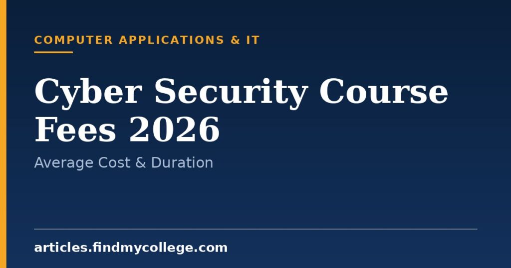 Cyber Security Course Fees 2026: Average Cost and Duration