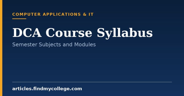 DCA Course Syllabus: Key Subjects and Practical Topics