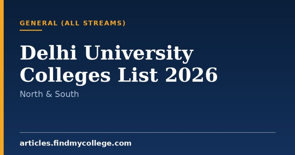 Delhi University Colleges List 2026: Campus Wise Seats & Cutoff