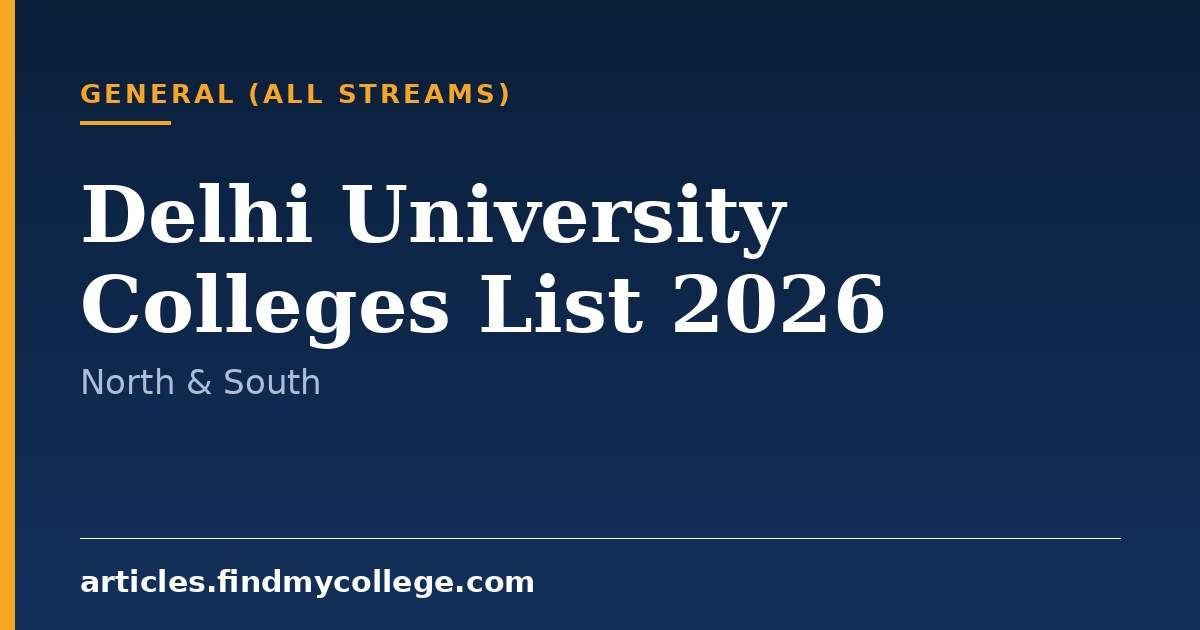 Delhi University Colleges List 2026: Campus Wise Seats & Cutoff