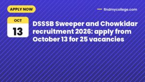 DSSSB Sweeper and Chowkidar recruitment 2026: apply from October 13 for 25 vacancies