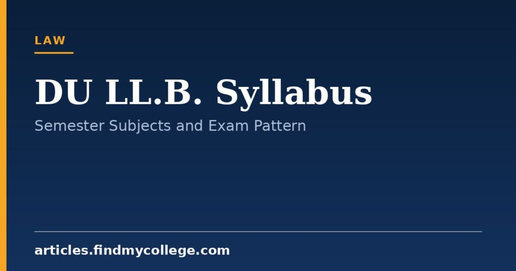 DU LL.B. Syllabus: Semester-Wise Subject Scheme and Pattern
