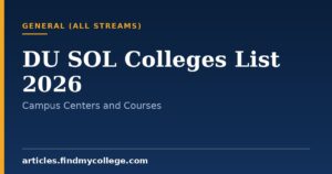 DU SOL Colleges List 2026: Campus Study Centers and Courses