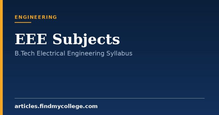 EEE Subjects: B.Tech Electrical & Electronics Syllabus