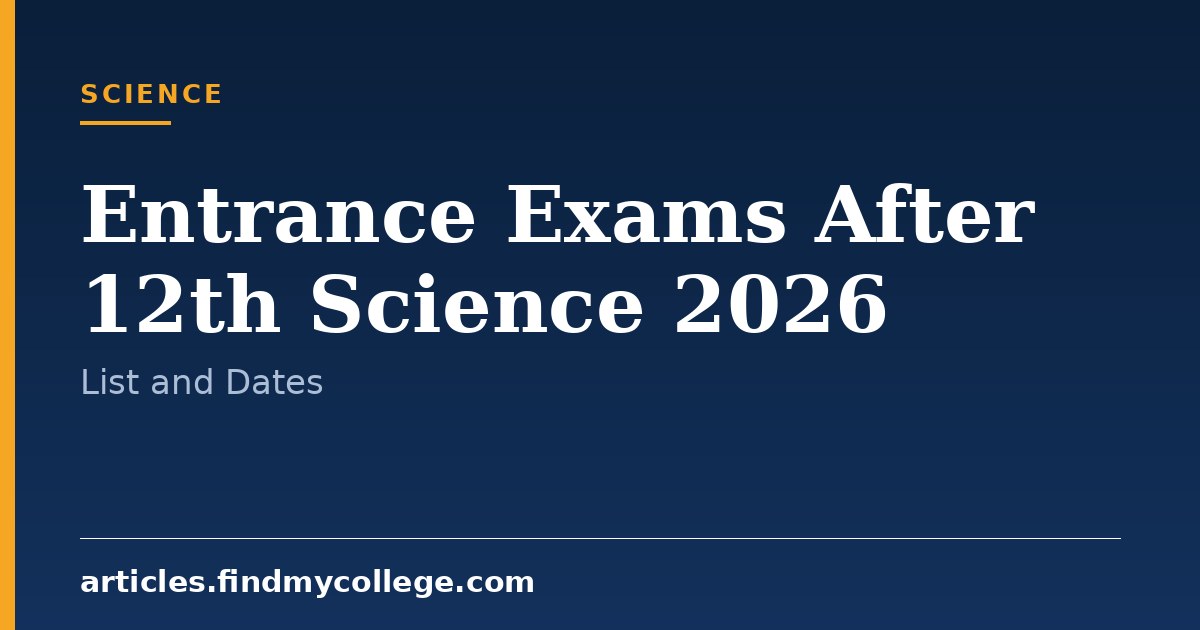 Entrance Exams After 12th Science 2026: Engineering and Medical List