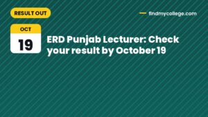 ERD Punjab Lecturer: Check your result by October 19