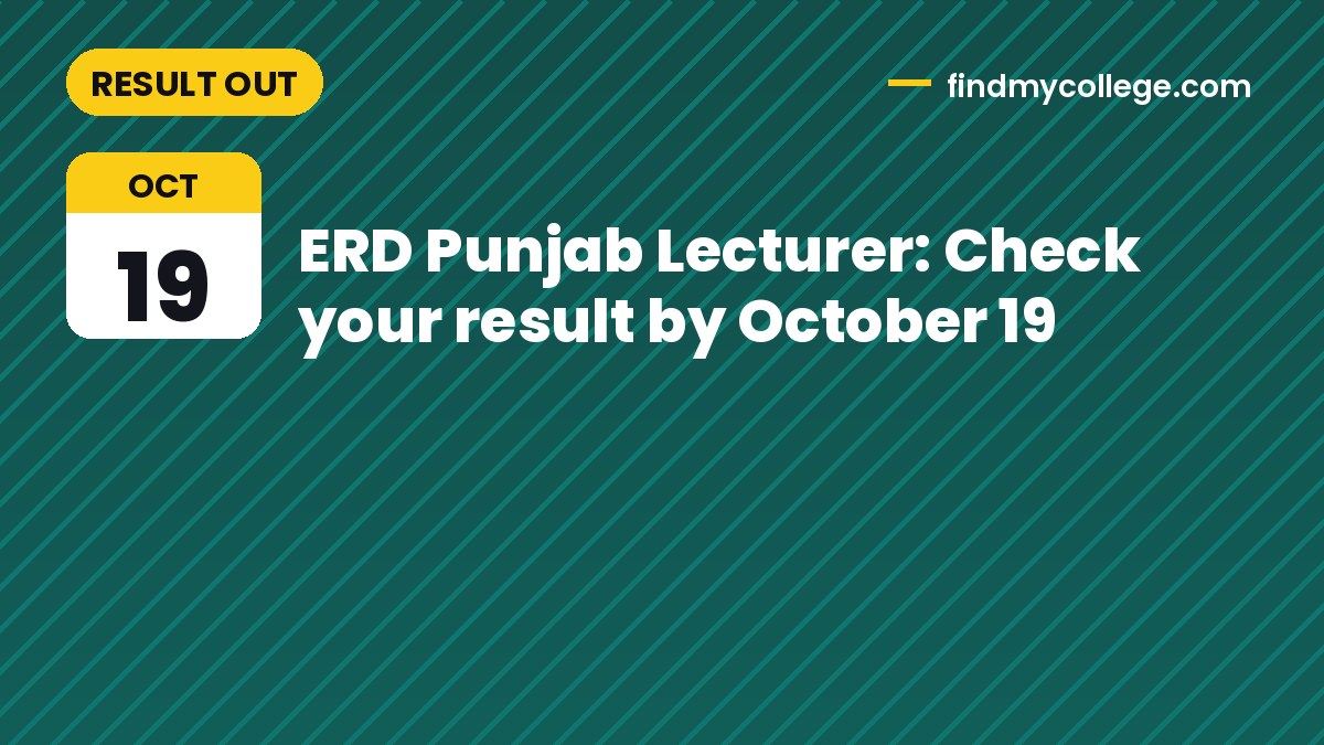 ERD Punjab Lecturer: Check your result by October 19