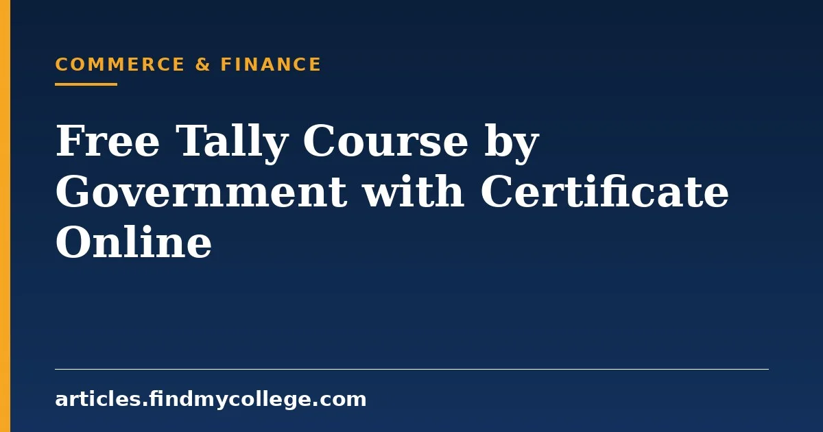 Free Tally Course by Government with Online Certification