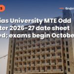 Galgotias University MTE Odd Semester 2026-27 date sheet released; exams begin October 21
