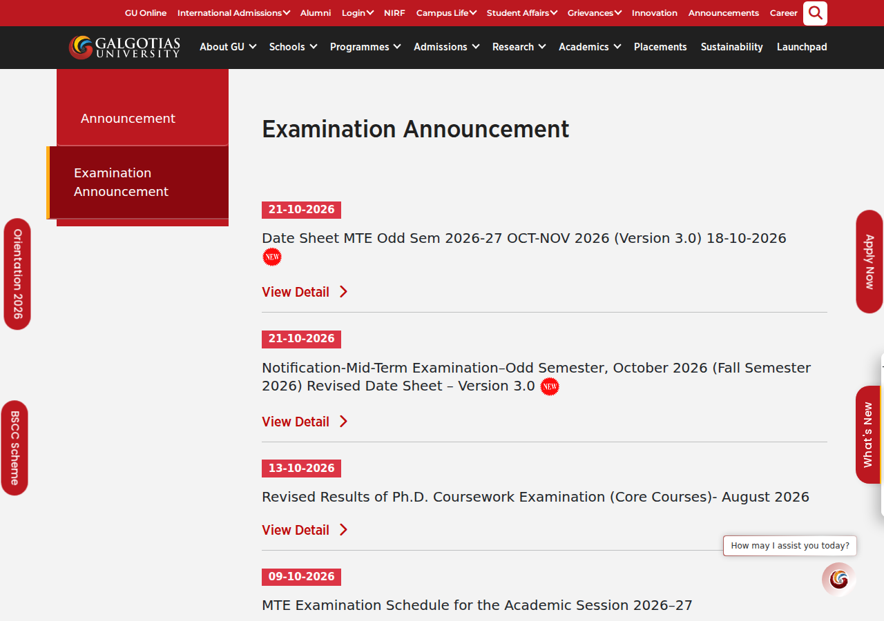 Official notification screenshot
