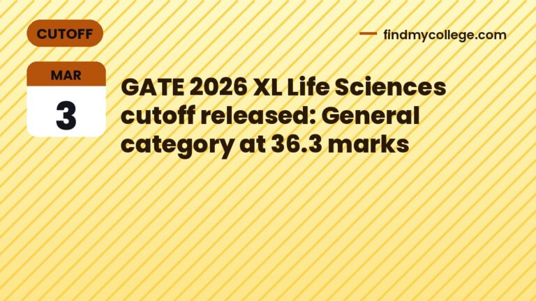 GATE 2026 XL Life Sciences cutoff released: General category at 36.3 marks