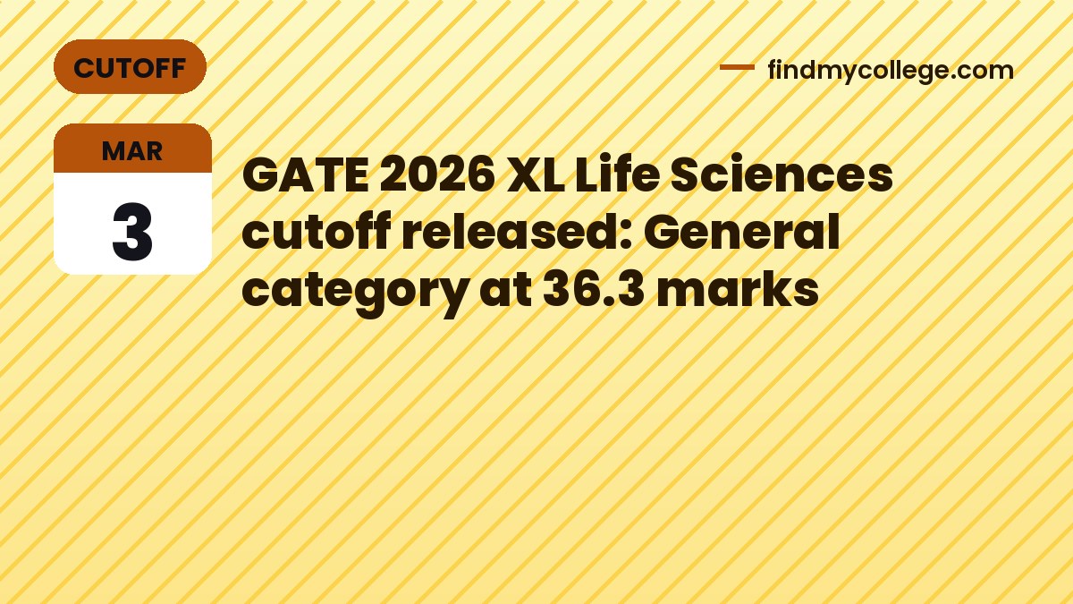 GATE 2026 XL Life Sciences cutoff released: General category at 36.3 marks