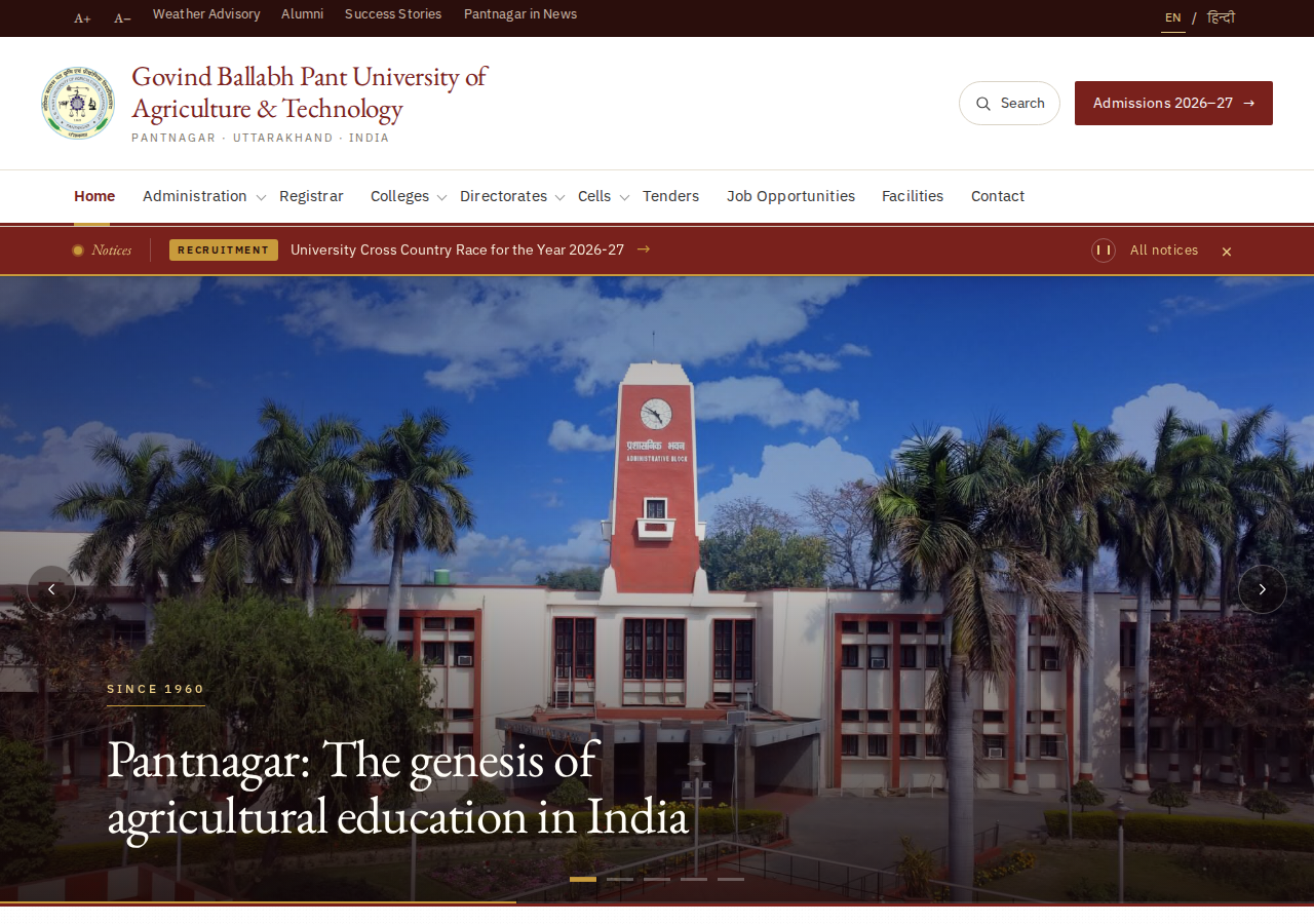 gbpuat.ac.in homepage