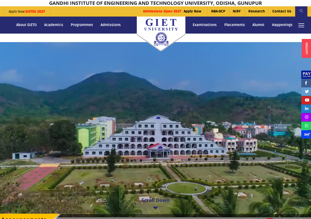 giet.edu homepage