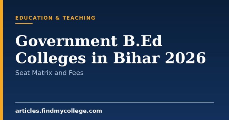 Government B.Ed Colleges in Bihar 2026: Seats, Fees and Cutoff Marks