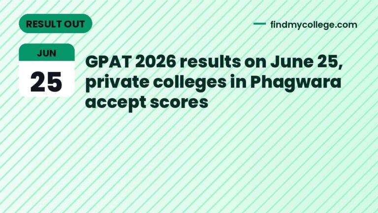 GPAT 2026 results on June 25, private colleges in Phagwara accept scores