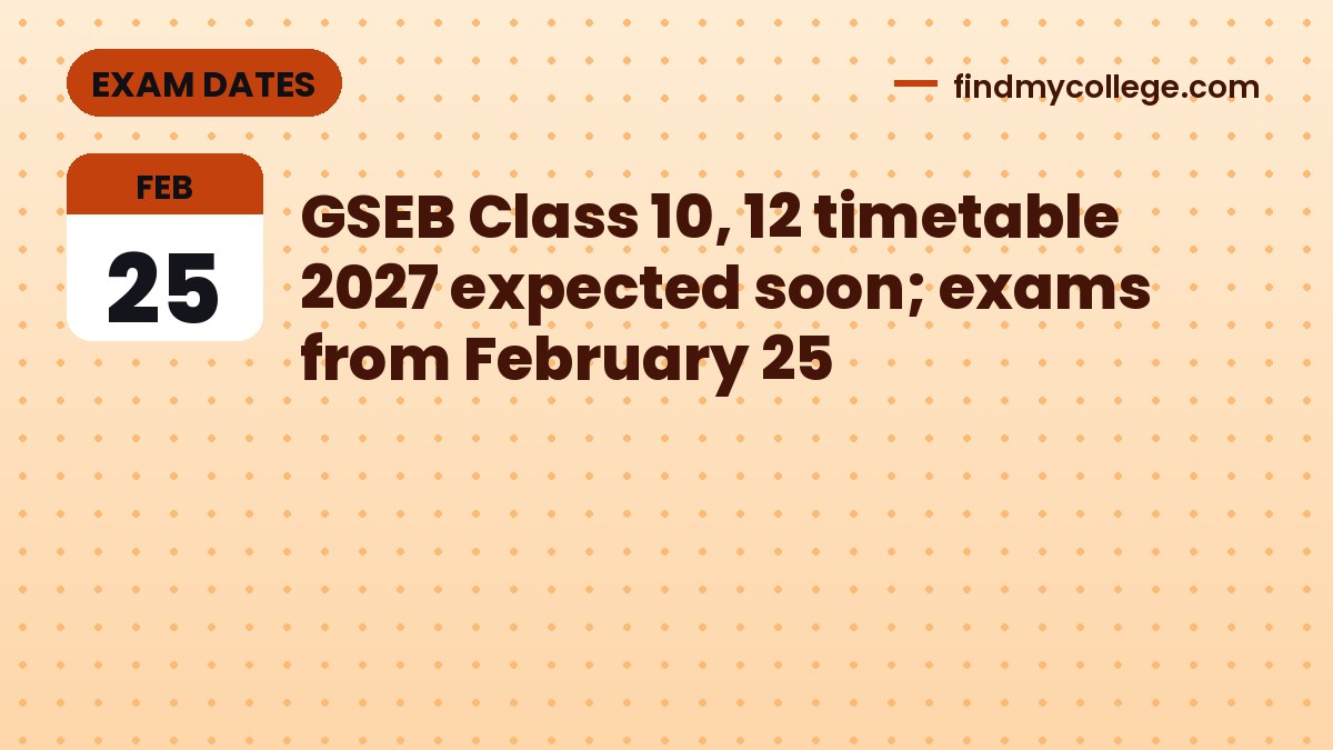 GSEB Class 10, 12 timetable 2027 expected soon; exams from February 25