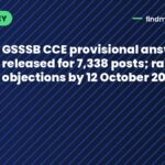 GSSSB CCE provisional answer key released for 7,338 posts; raise objections by 12 October 2026