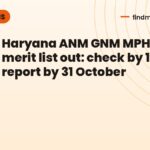 Haryana ANM GNM MPHW merit list out: check by 11 AM, report by 31 October