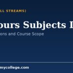 Honours Subjects List: Arts, Science and Commerce Options