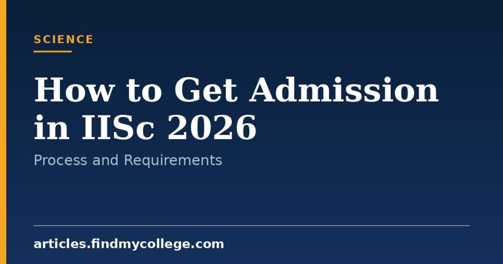 How to Get Admission in IISc Bangalore 2026: Selection Steps