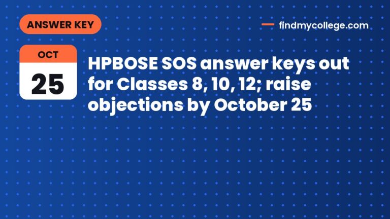 HPBOSE SOS answer keys out for Classes 8, 10, 12; raise objections by October 25