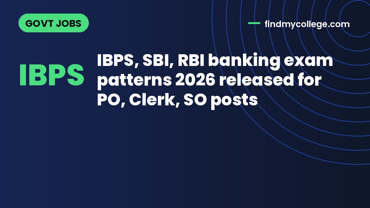 IBPS, SBI, RBI banking exam patterns 2026 released for PO, Clerk, SO posts