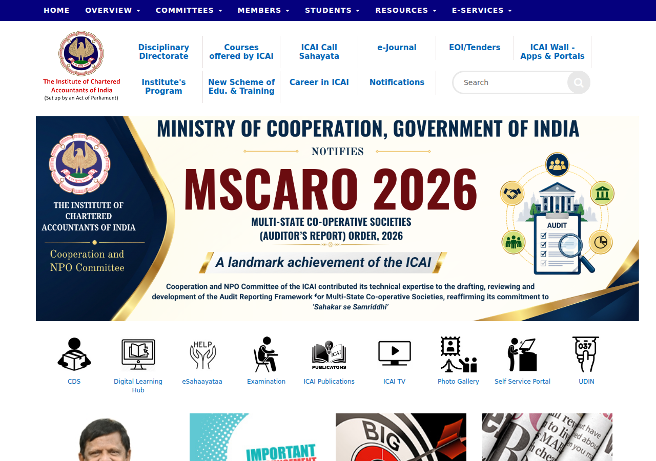 icai.org homepage