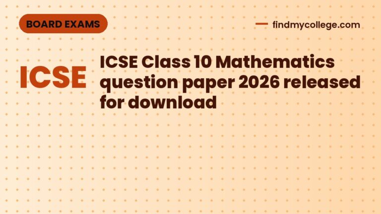 ICSE Class 10 Mathematics question paper 2026 released for download