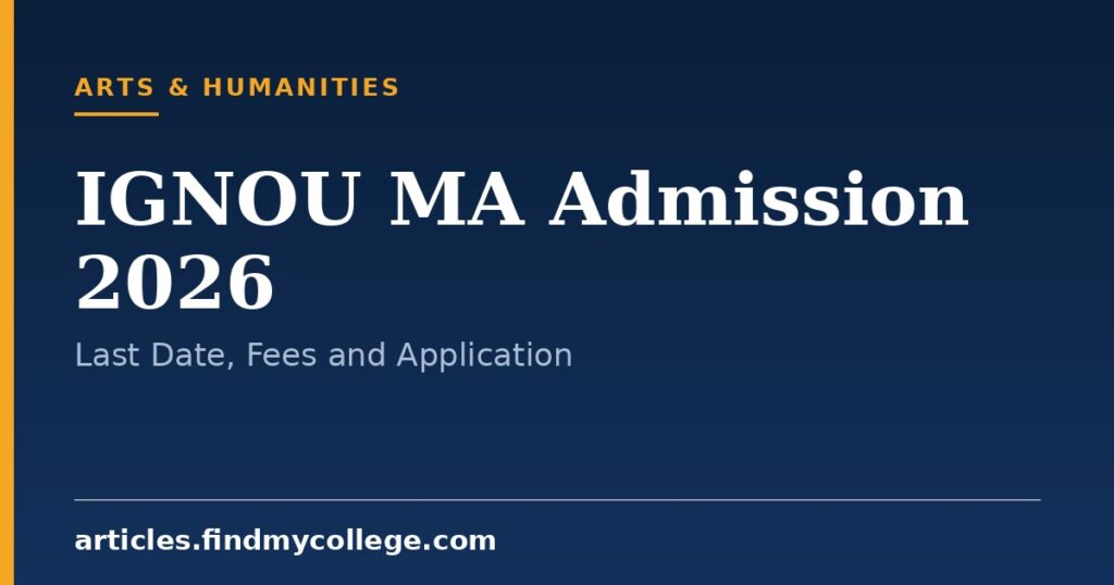 IGNOU MA Admission 2026: Application Form, Last Date and Fees