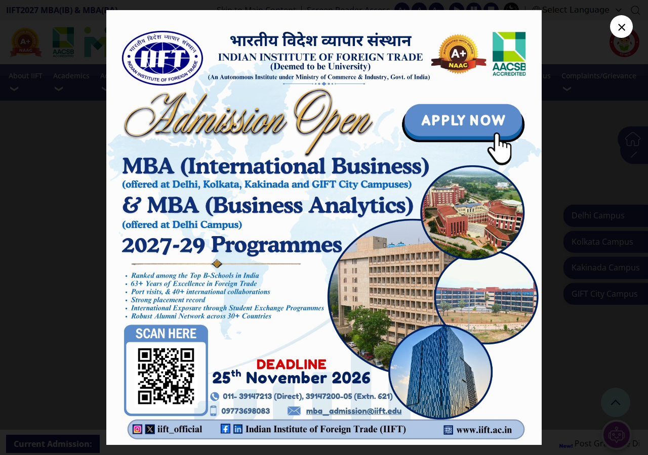 iift.ac.in homepage