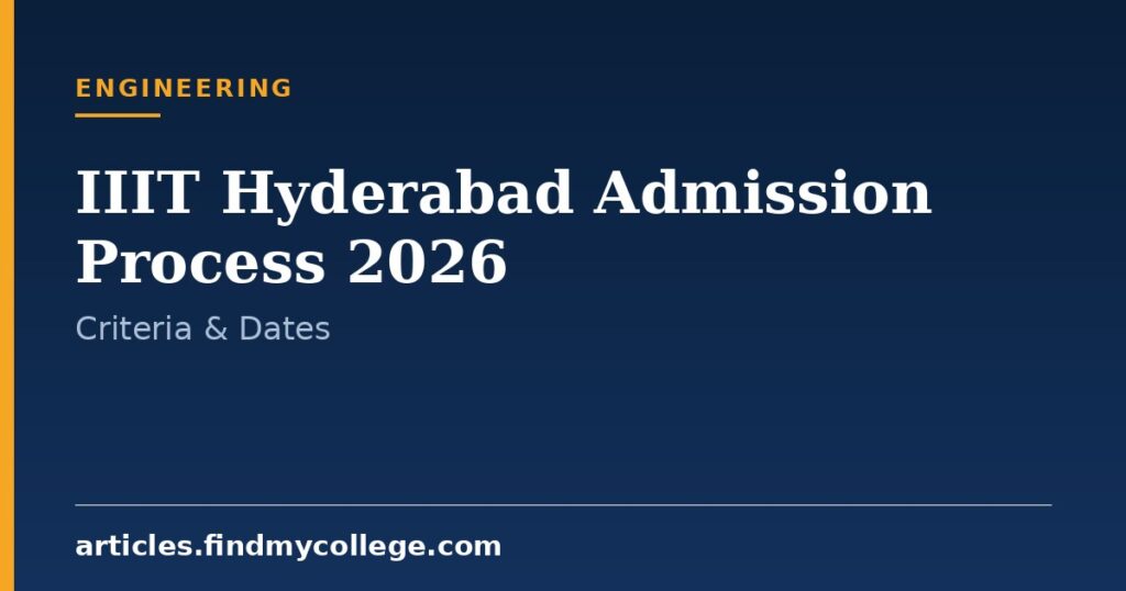 IIIT Hyderabad Admission Process 2026: Criteria & Selection