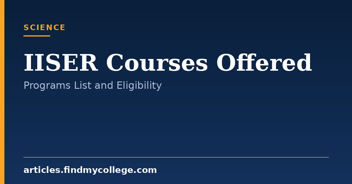 IISER Courses Offered: List of Degree Programs and Eligibility