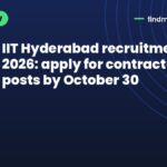 IIT Hyderabad recruitment 2026: apply for contractual posts by October 30