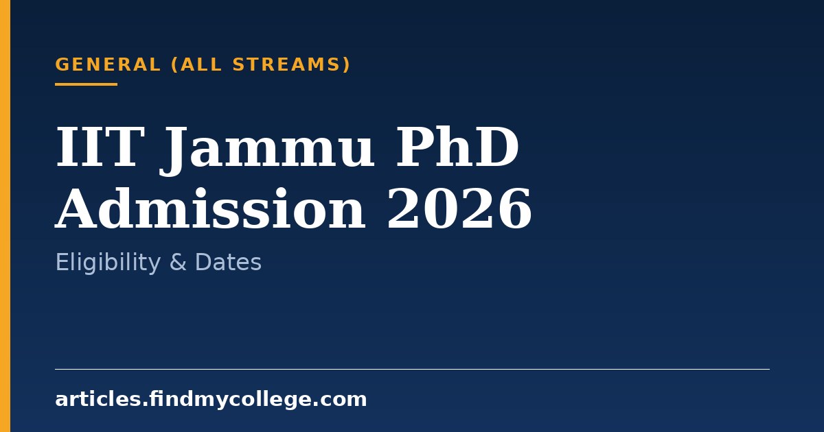 IIT Jammu PhD Admission 2026: Selection Process & Fee