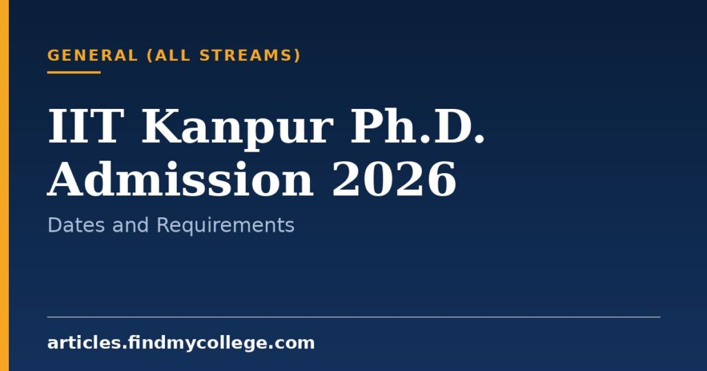 IIT Kanpur Ph.D. Admission 2026: Requirements and Written Test