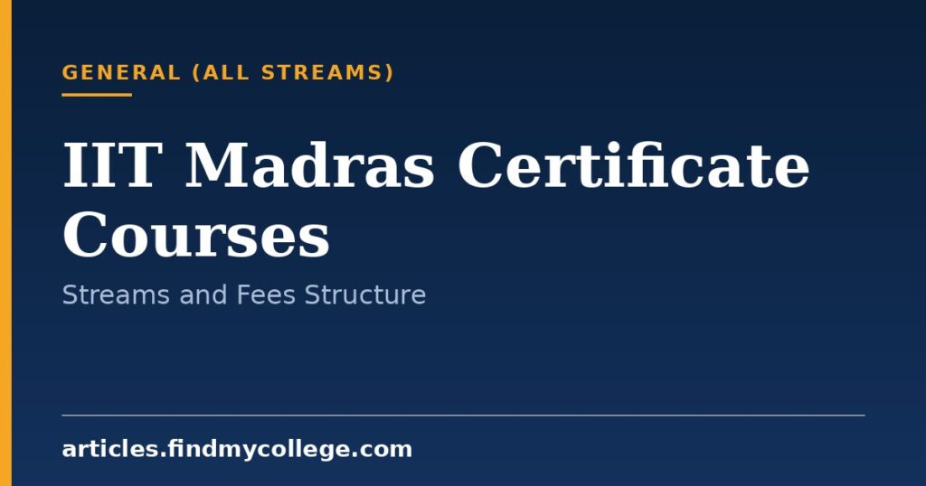 IIT Madras Certificate Courses: Course List and Fee Structure
