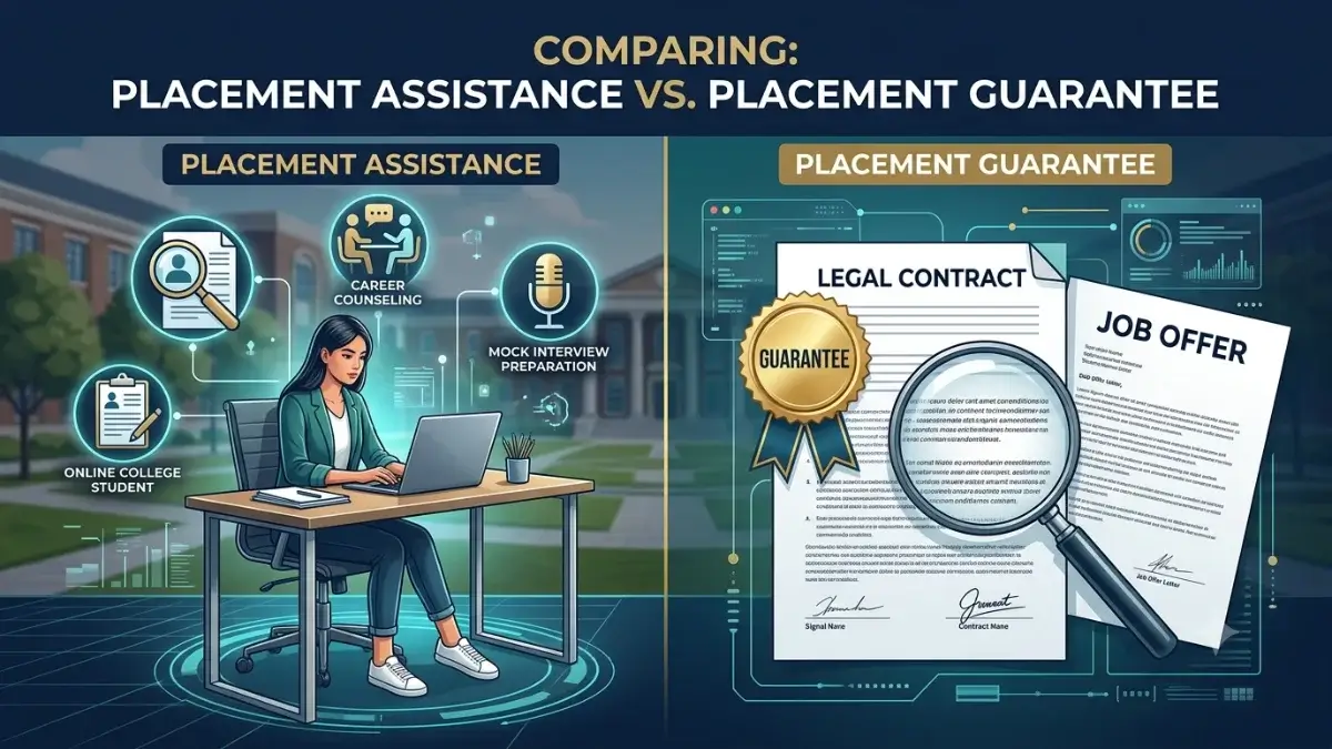 Placement Assistance vs Placement Guarantee in Online Universities