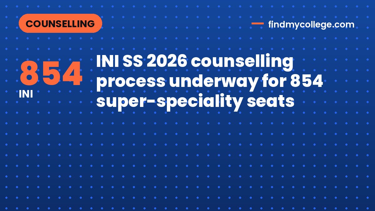 INI SS 2026 counselling process underway for 854 super-speciality seats