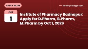 Institute of Pharmacy Badnapur: Apply for D.Pharm, B.Pharm, M.Pharm by Oct 1, 2026