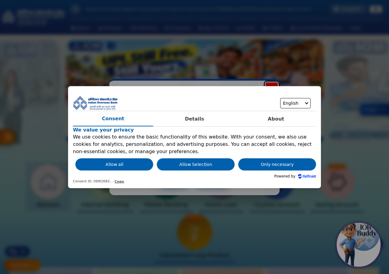 iob.bank.in homepage